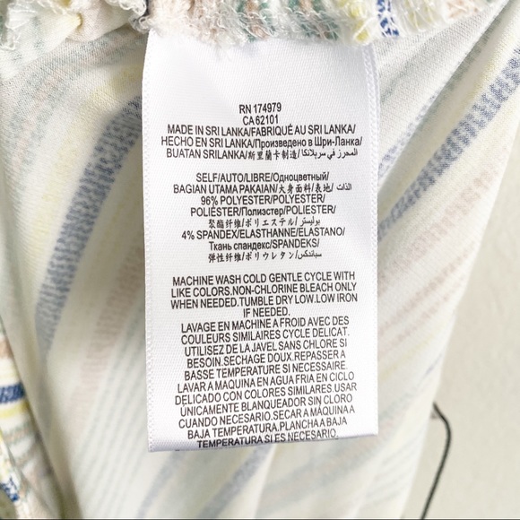 BCBGeneration Stripe Tie Front Jersey Swing Shorts Limestone Multi L NWT - Picture 5 of 8